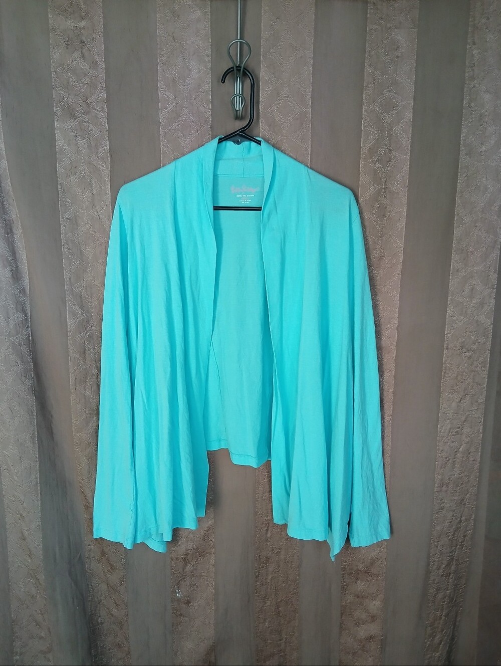 💎 Lilly Pulitzer Women's Lightweight Open-Front Turquoise Cardigan #0494